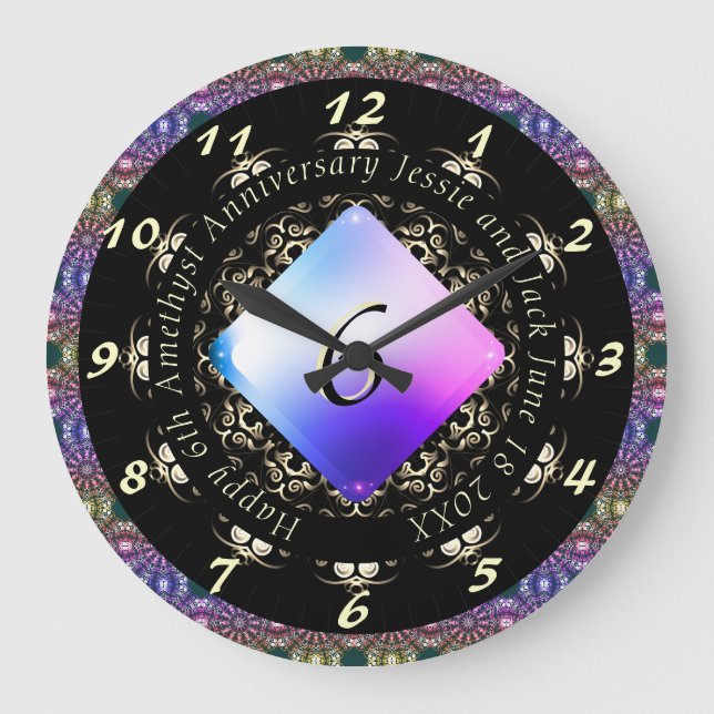 Grande Horloge Ronde 6e anniversaire du Mariage d'Amethyst (Recto)