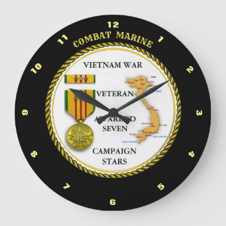 GRANDE HORLOGE RONDE 7 STARS DE COMBAT MARINE DU VIETNAM