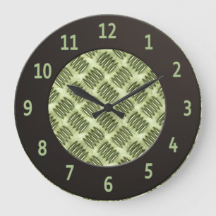 Grande Horloge Ronde à damiers Plancher en acier métallique Texture dia