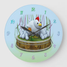 A hen with many eggs