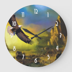 Grande Horloge Ronde A Patriotic Design with Bald Eagle Flying