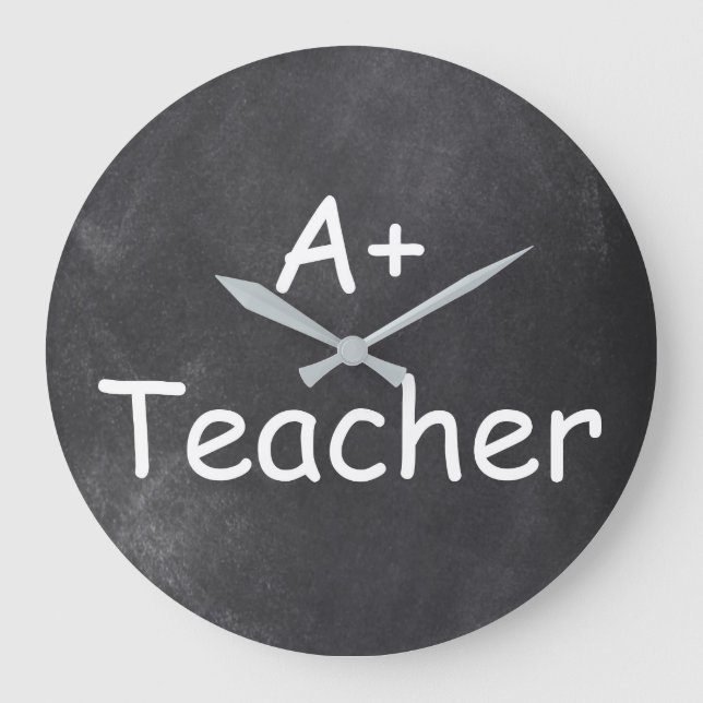 Grande Horloge Ronde A plus Teacher Chalkboard Design Venin Idea (Recto)