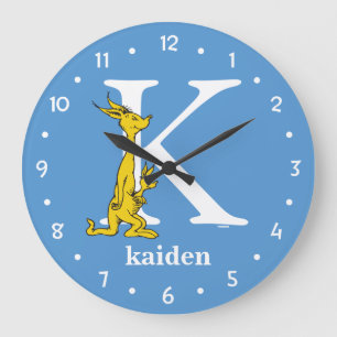 Grande Horloge Ronde ABC du Dr Seuss : Lettre K - Blanc   Ajouter Votre