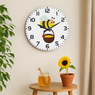 Grande Horloge Ronde Abeille au miel
