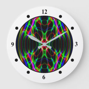 Grande Horloge Ronde Abrégé sur psychédélique lumière laser au né
