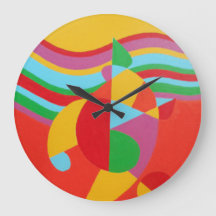 Abstract Time in Technicolor Round Clock