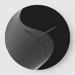 Grande Horloge Ronde Abstraction de vague futuriste moderne élégante