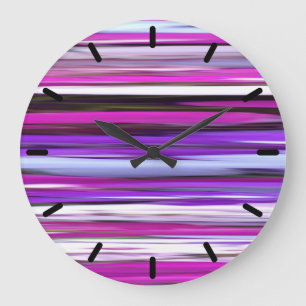 Grande Horloge Ronde Abstrait #2 : Flou pourpre