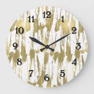 Grande Horloge Ronde Abstrait doré