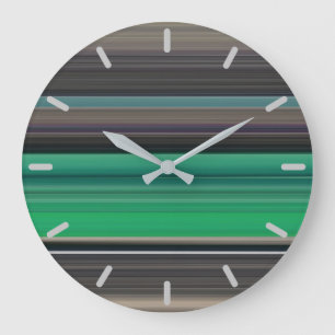 Grande Horloge Ronde Abstrait n° 1 : Vert et gris