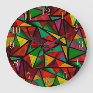 Grande Horloge Ronde Abstrait sans couture géométrique moderne formes