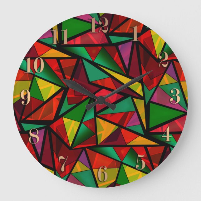 Grande Horloge Ronde Abstrait sans couture géométrique moderne formes t (Recto)