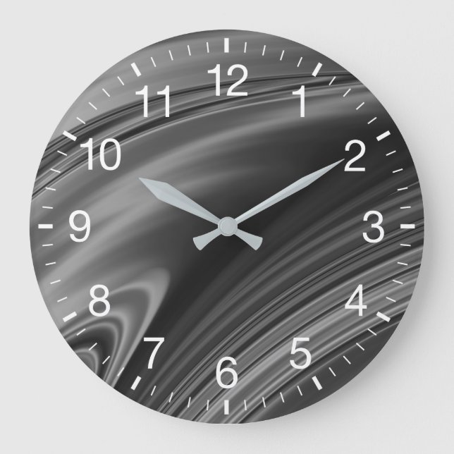Grande Horloge Ronde Abstraite spirale monochrome (Recto)