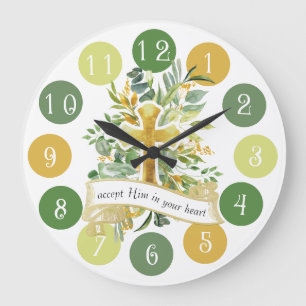 Grande Horloge Ronde Accept Jésus en your Heart