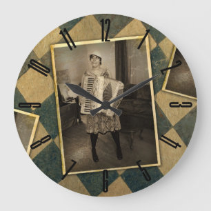 Grande Horloge Ronde Accordéon rétro