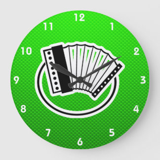Grande Horloge Ronde Accordéon vert