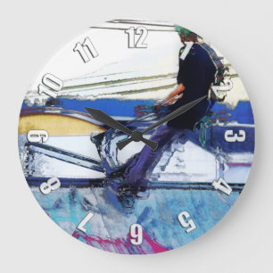 Grande Horloge Ronde Accrocher - Tourner l'artisanat du scooter