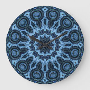 Grande Horloge Ronde acier bleu