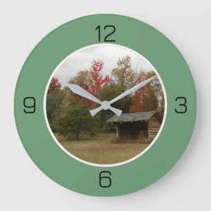 Grande Horloge Ronde Adirondack Lean-to en automne Anniversaire Article