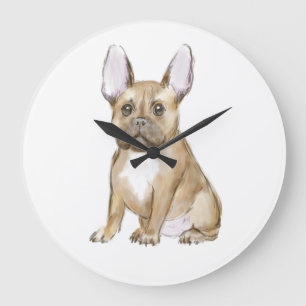 Grande Horloge Ronde Adorable chiot français bulldog