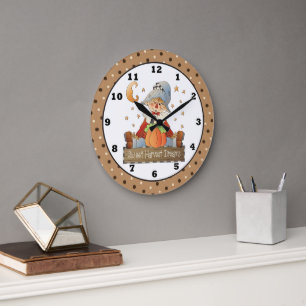 Grande Horloge Ronde Affaire Seasonal Scarecrow wall clock