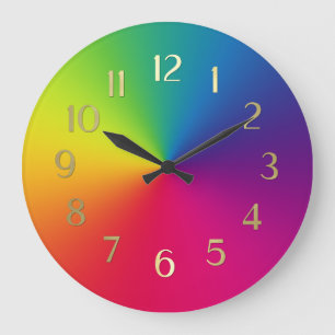Grande Horloge Ronde Affichage du spectre de couleurs