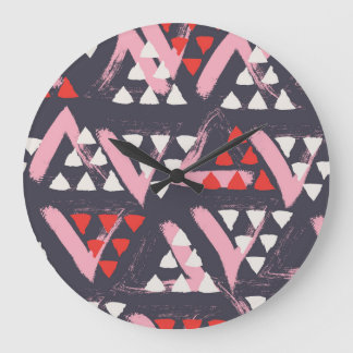 Grande Horloge Ronde Affichage Motif Artistique à main