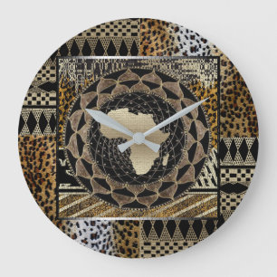 Grande Horloge Ronde  Africa Motif Graphic Large Clock