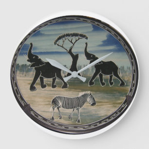 Grande Horloge Ronde Afrique Kenya Beau Élégant Faune