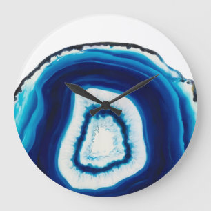 Grande Horloge Ronde Agate bleue