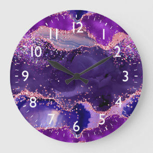 Grande Horloge Ronde Agitation des séquences de Parties scintillant vio