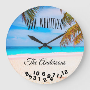 Grande Horloge Ronde Ahh, quelque nom de famille et plage -