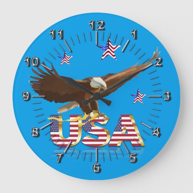 Grande Horloge Ronde Aigle à tête blanche (Recto)