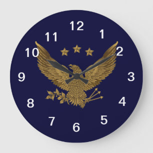 Grande Horloge Ronde aigle d'or sur l'horloge de marine