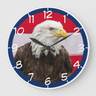 Grande Horloge Ronde Aigle patriotique