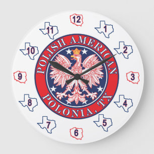 Grande Horloge Ronde Aigle polonaise polonaise d'Amérique
