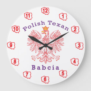Grande Horloge Ronde Aigle texan polonais Babcia