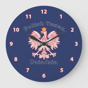 Grande Horloge Ronde Aigle texan polonais Dziadzia
