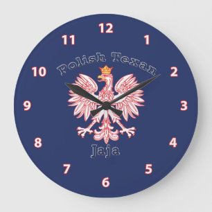 Grande Horloge Ronde Aigle texan polonais Jaja