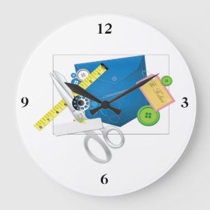Grande Horloge Ronde Aimez coudre et le coudre disparaît