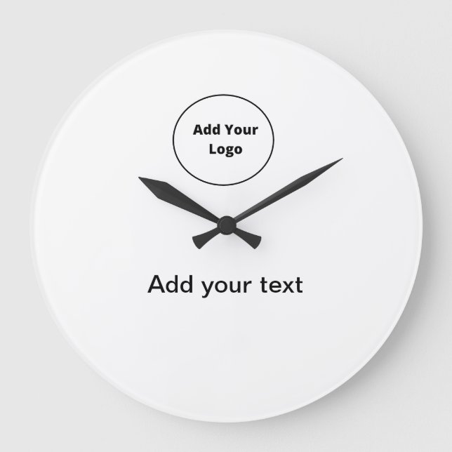 Grande Horloge Ronde ajouter votre texte simple minimum personnalisé aj (Recto)