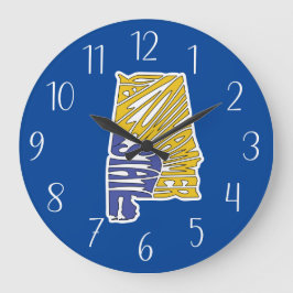 Grande Horloge Ronde Alabama surnom Word Art