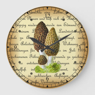 Grande Horloge Ronde Albin Schmalfuß ~ Spitzmorchel-1~ Champignons ~