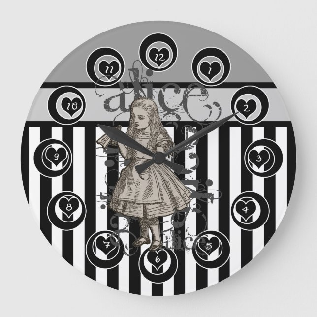 Grande Horloge Ronde Alice Au Pays Des Merveilles (Recto)