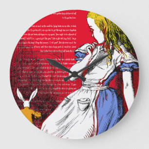Grande Horloge Ronde Alice au pays des merveilles