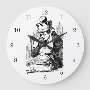 Grande Horloge Ronde Alice vintage au pays des merveilles, Alice avec C