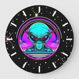 Grande Horloge Ronde Alien extra-terrestre volant un OVNI