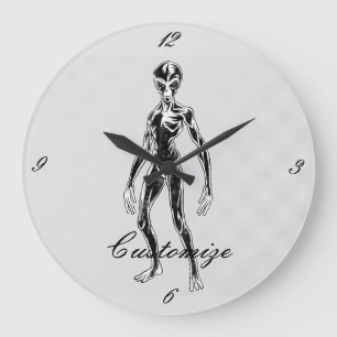 Grande Horloge Ronde Alien Thunder_Cove d'UFO