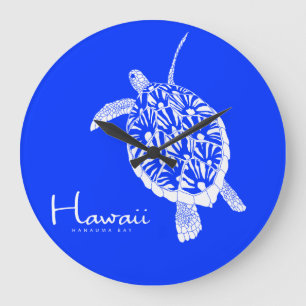 Grande Horloge Ronde Aloha tortue d'Hawaï Honu