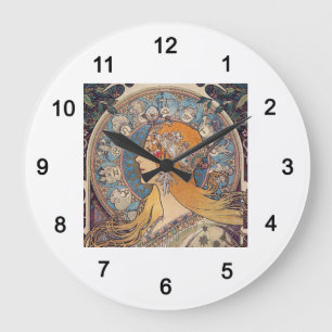 Grande Horloge Ronde Alphonse Mucha, "Zodiac"